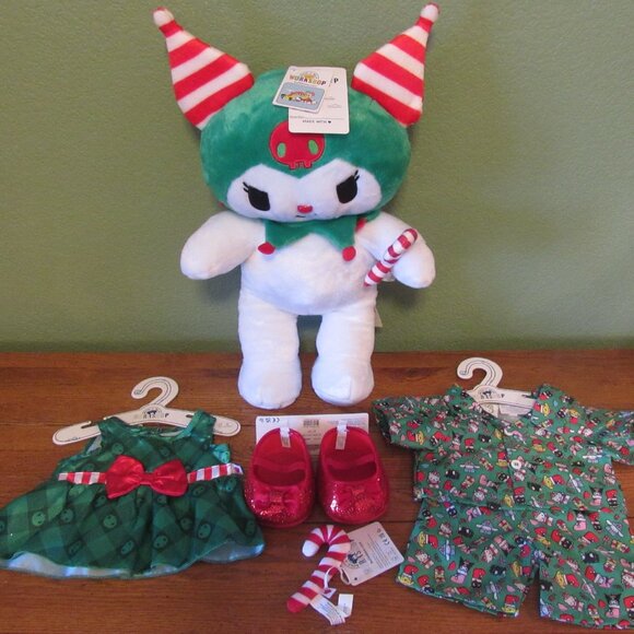 NWT Build a Bear Hello Kitty Sanrio Kuromi Christmas Lot Clothes Dress Shoes PJs - Picture 14 of 15